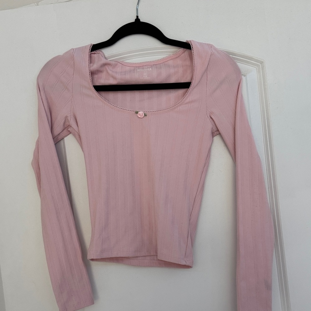 Hollister Light Pink Long Sleeve Tee